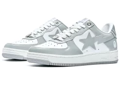 A Bathing Ape Bape Sta Patent Leather White Grey (2023)