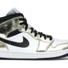Jordan 1 Mid Metallic Gold Black White -Cheap Sneakers Store Air Jordan 1 Mid Metallic Gold Black White Product