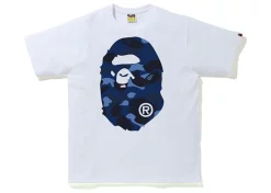 BAPE Color Camo Big Ape Head T-Shirt (SS20) White/Navy