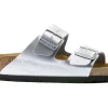 Birkenstock Arizona Birko-Flor Silver (W) -Cheap Sneakers Store Birkenstock Arizona Birko Flor Silver W