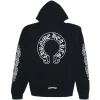 Chrome Hearts Horse Shoe Floral Hoodie Black