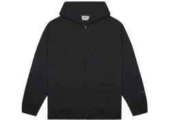 FEAR OF GOD ESSENTIALS 3D Silicon Applique Full Zip Up Hoodie Dark Slate/Stretch Limo/Black
