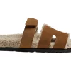 Hermes Chypre Sandal Brun Fume Suede Woolskin (M)