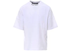 Palm Angels Mock Neck Logo Oversized T-Shirt White/Black SS22