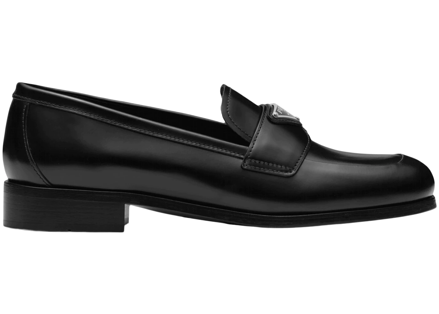 Prada 25mm Penny Loafer Black Brushed Leather 3 Prada 25mm Penny Loafer Black Brushed Leather