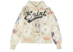 SAINT Mxxxxxx X Denim Tears Graffiti Hoodie Grey