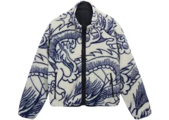 Stussy Dragon Sherpa Jacket Natural