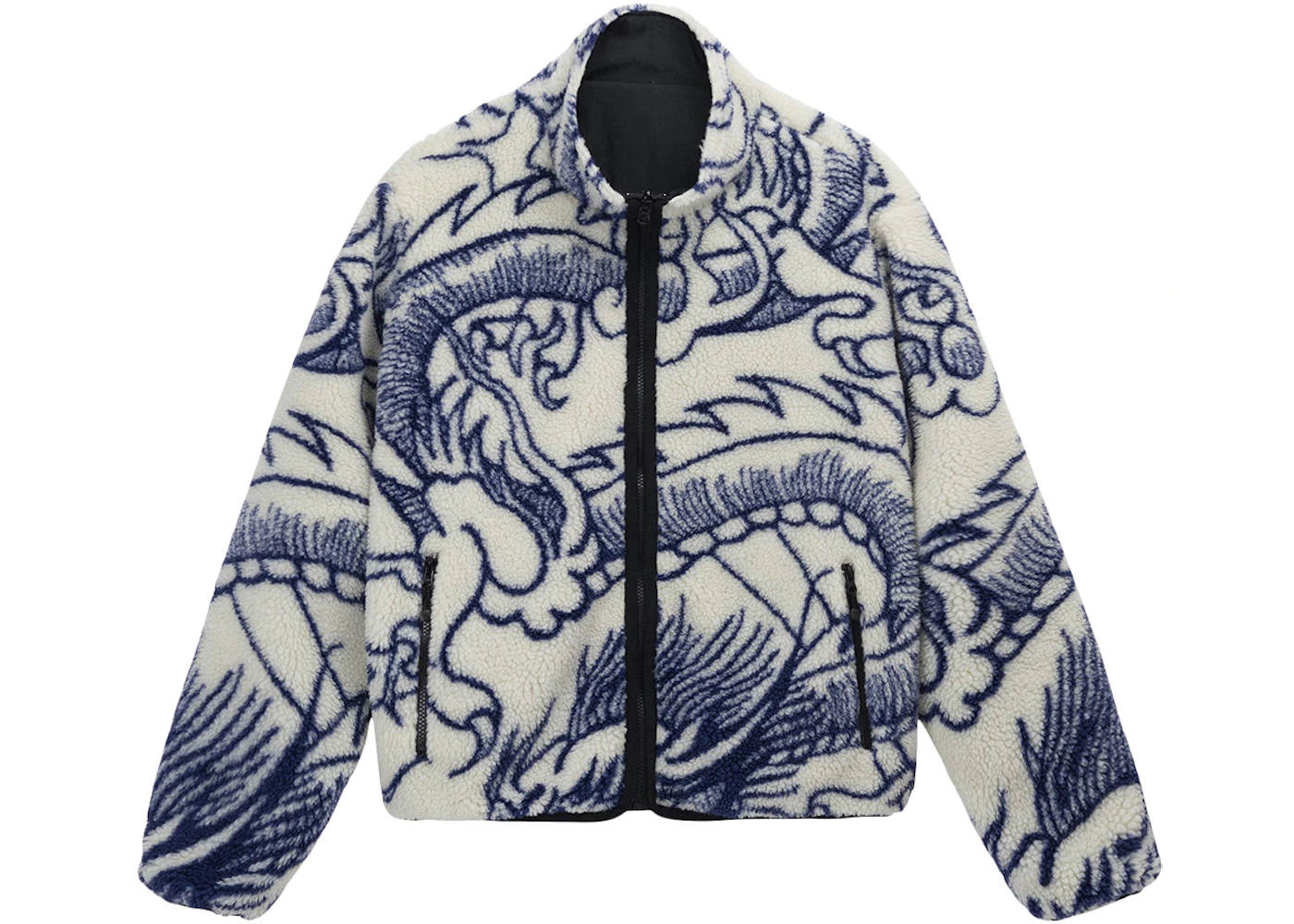 Stussy Dragon Sherpa Jacket Natural 3 Stussy Dragon Sherpa Jacket Natural