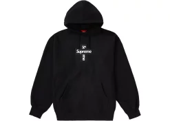 Supreme Cross Box Logo Hooded Sweatshirt Black