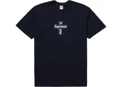 Supreme Cross Box Logo Tee Navy