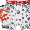 Supreme Hanes Bandana Boxer Briefs (2 Pack) White -Cheap Sneakers Store Supreme Hanes Bandana Boxer Briefs 2 Pack White